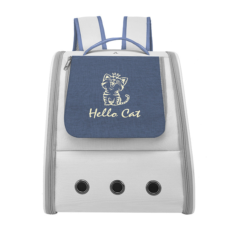 KFX-1651389 Foldable Breathable Cat Backpack for Pets Up to 13kg - Solid Color Options Available