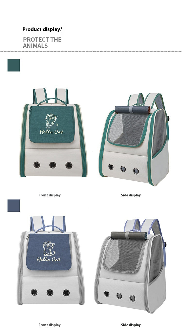KFX-1651389 Foldable Breathable Cat Backpack for Pets Up to 13kg - Solid Color Options Available
