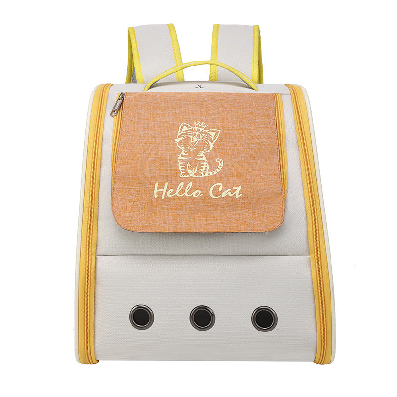 KFX-1651389 Foldable Breathable Cat Backpack for Pets Up to 13kg - Solid Color Options Available