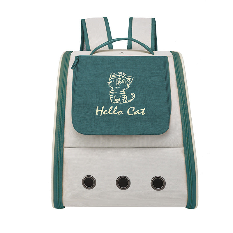 KFX-1651389 Foldable Breathable Cat Backpack for Pets Up to 13kg - Solid Color Options Available
