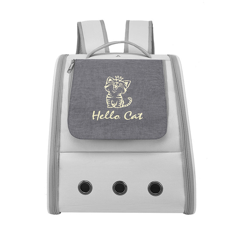 KFX-1651389 Foldable Breathable Cat Backpack for Pets Up to 13kg - Solid Color Options Available