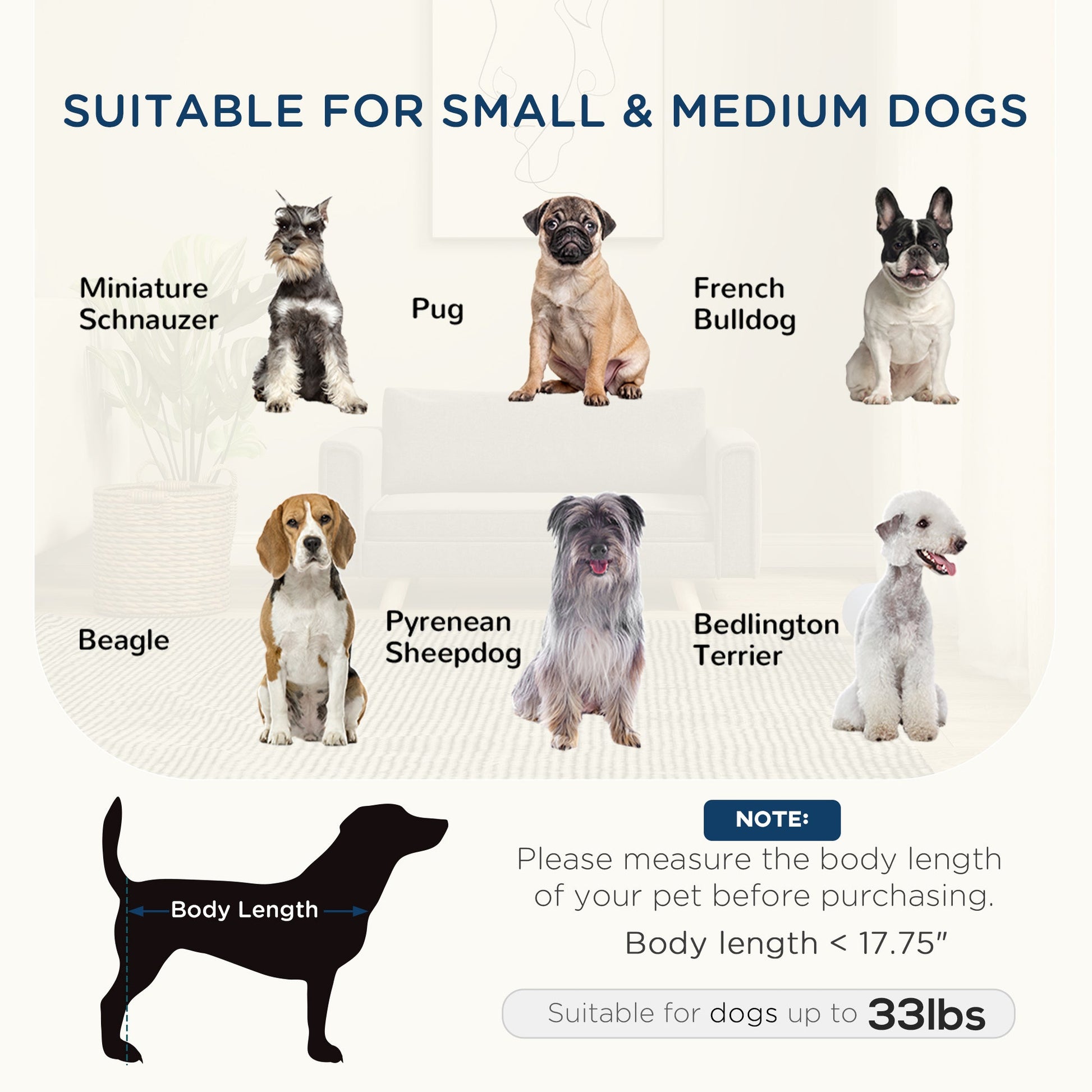 KFX-1653565 Cozy Raised Dog Sofa with Removable Cushion and Stable Wood Legs