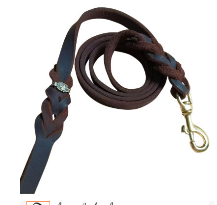 KFX-1657533 Handmade Leather Dog Leash for German Shepherds - Medium & Large Size, Durable Rope Design