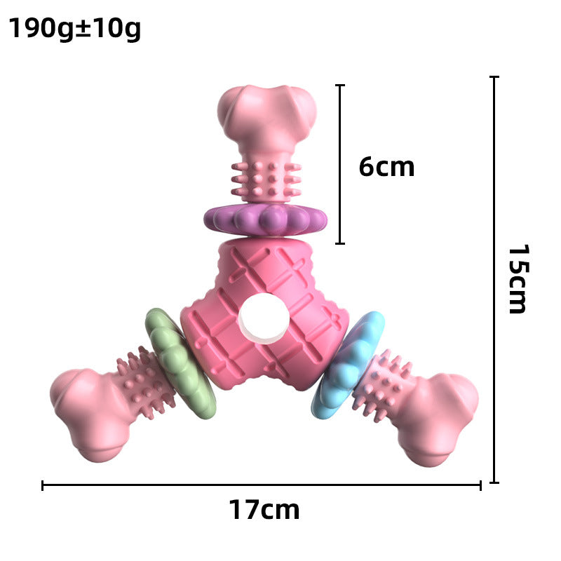 KFX-1661501 Durable TPR Triangle Dog Toy for Biting and Grinding - Multiple Colors Available