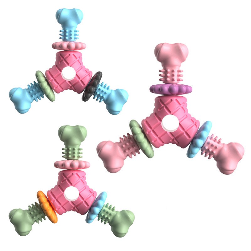 KFX-1661501 Durable TPR Triangle Dog Toy for Biting and Grinding - Multiple Colors Available