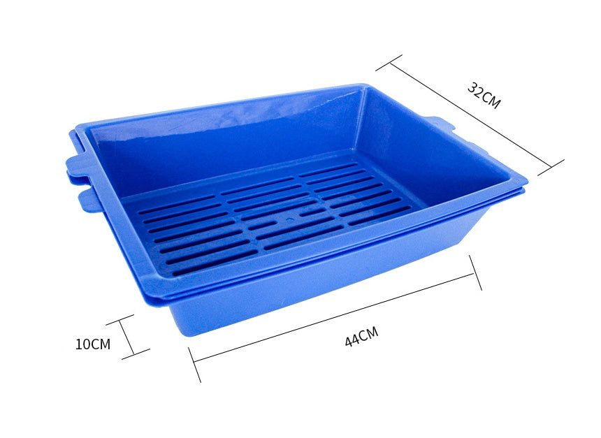 KFX-1664445 Three-Layer Cat Litter Box for Cats Up to 10 kg - PP Material, 44cm x 32cm x 10cm, Compatible with Bentonite Litter
