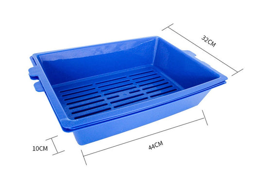 KFX-1664445 Three-Layer Cat Litter Box for Cats Up to 10 kg - PP Material, 44cm x 32cm x 10cm, Compatible with Bentonite Litter