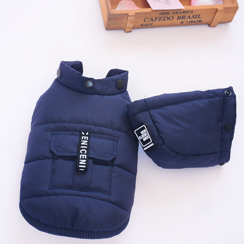 KFX-1665085 Reversible Thick Cotton Vest for Dogs - Soft Fleece Winter Coat