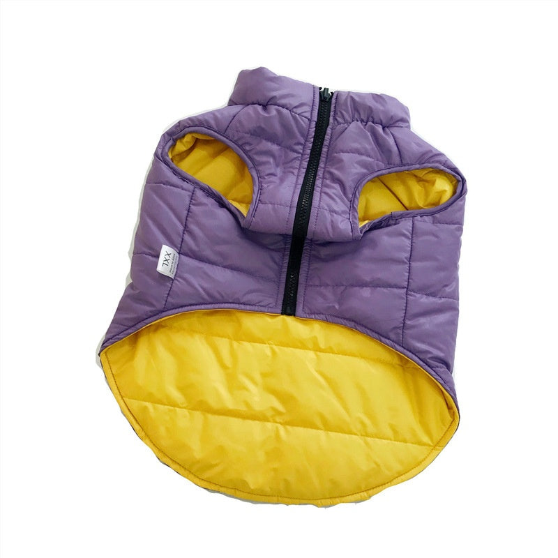 KFX-1665213 Pet Double-Sided Cotton Vest for Autumn and Winter - Available in Blue and Yellow, Sizes S to XXXL