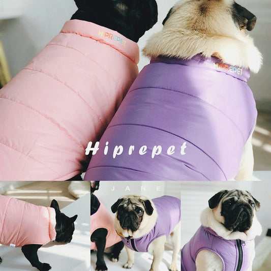 KFX-1665213 Pet Double-Sided Cotton Vest for Autumn and Winter - Available in Blue and Yellow, Sizes S to XXXL
