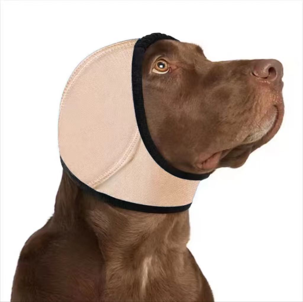 KFX-1665469 Swim-Proof Cotton Head Cover for Dogs - Casual Solid Color Design