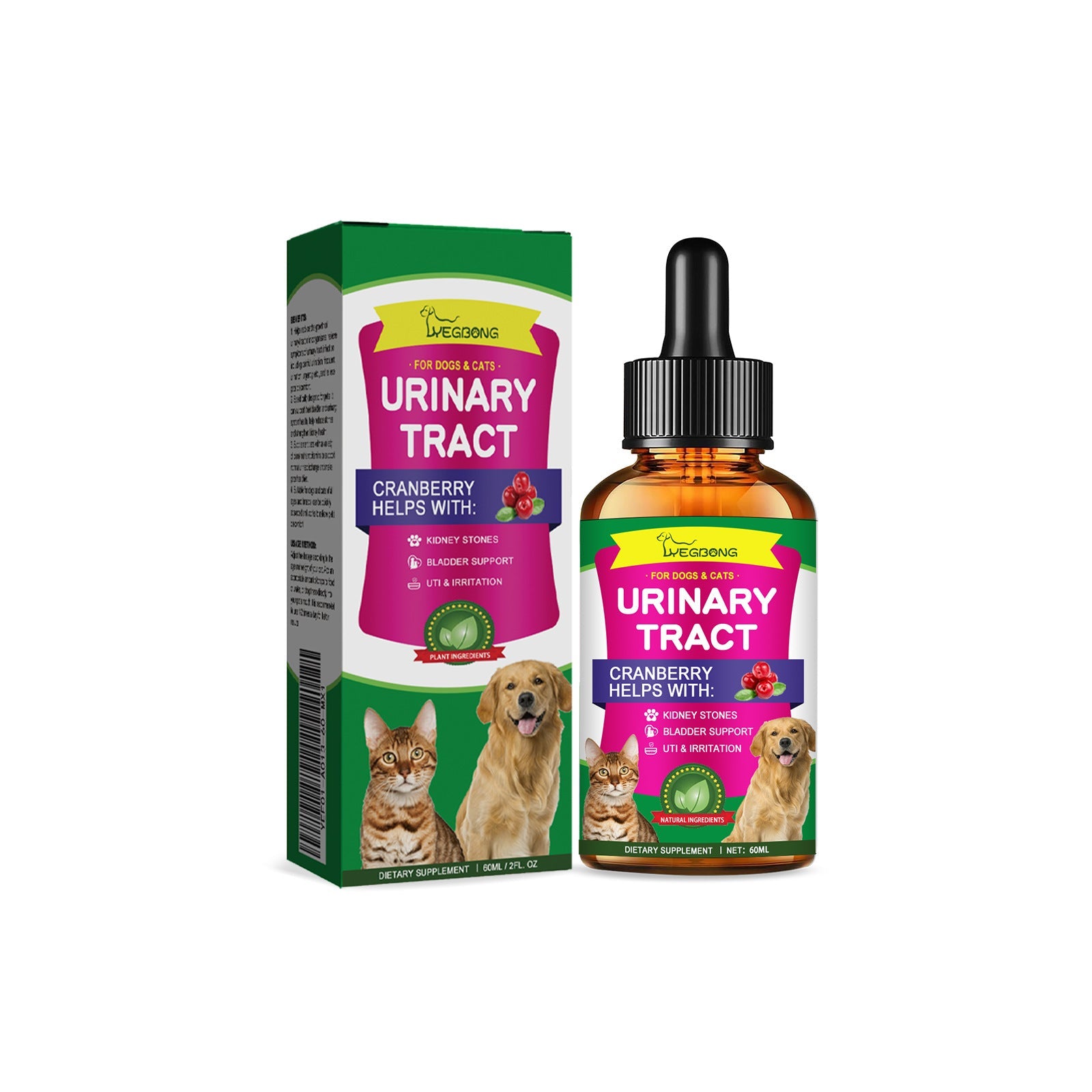 KFX-1668285 Pet Pain Relief Drops - 60ml Formula with Natural Extracts for Discomfort Relief