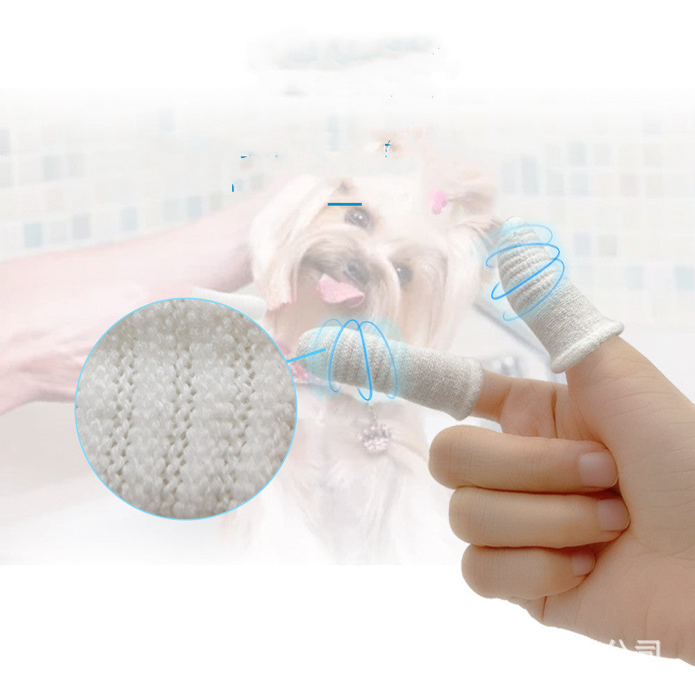 KFX-1671997 Pet Finger Brush for Oral Care - Soft Cotton Nylon Cleaning Tool