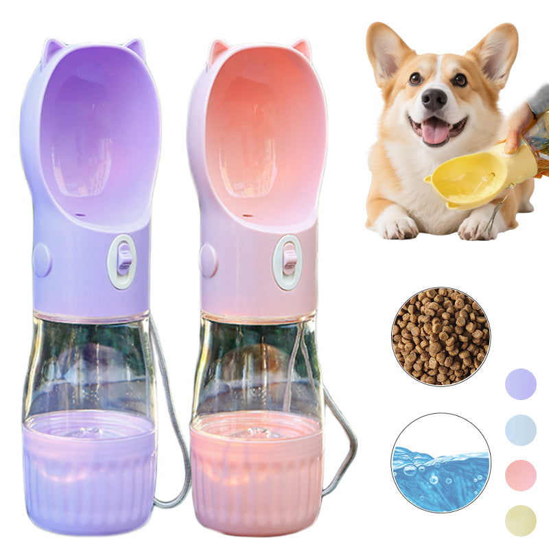 KFX-1672253 Portable Leak-Proof Dog Water Bottle & Food Container for Outdoor Use, Ideal for Small and Large Pets