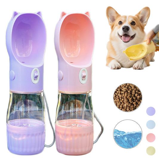 KFX-1672253 Portable Leak-Proof Dog Water Bottle & Food Container for Outdoor Use, Ideal for Small and Large Pets