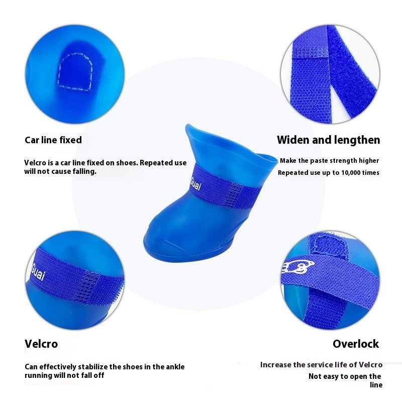 KFX-1673021 Creative Anti-Slip Waterproof Pet Rain Shoes - Soft Sole, Warm & Durable in Various Colors and Sizes