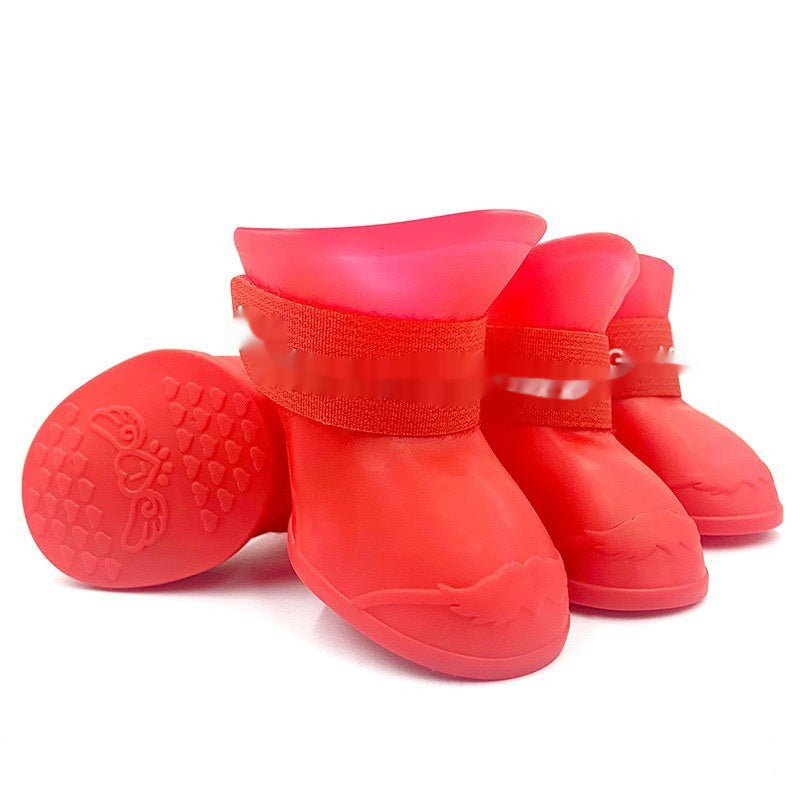 KFX-1673021 Creative Anti-Slip Waterproof Pet Rain Shoes - Soft Sole, Warm & Durable in Various Colors and Sizes