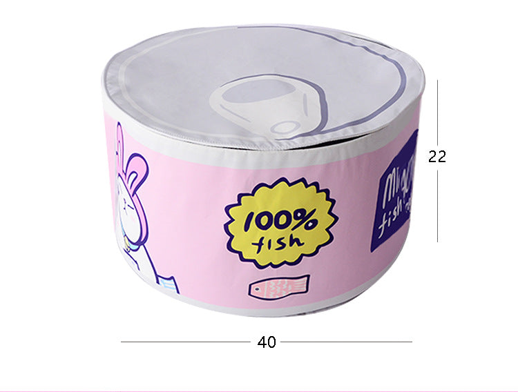 KFX-1676221 Canned Shape Cat Litter - Durable Polyester with Felt Liner and Flannel Cushion, 40x40x22 cm