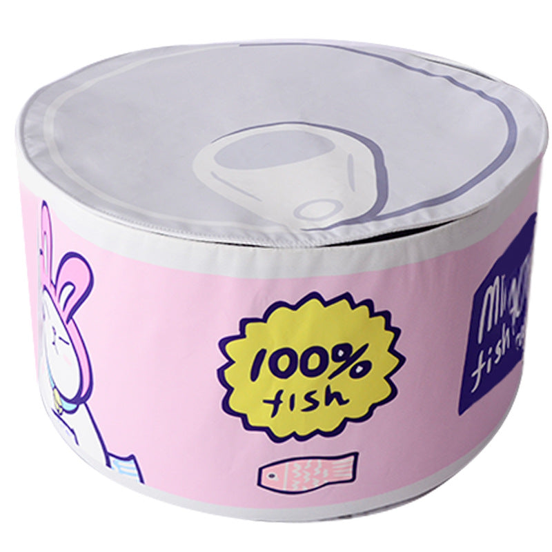 KFX-1676221 Canned Shape Cat Litter - Durable Polyester with Felt Liner and Flannel Cushion, 40x40x22 cm