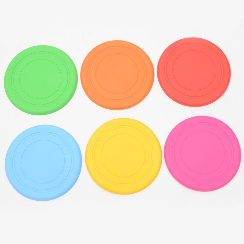 KFX-1676989 Silicone Pet Throwing Toys - Six Vibrant Colors, 18cm Diameter