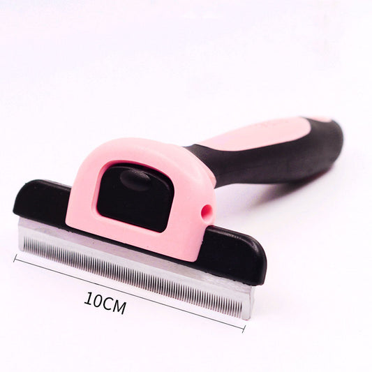 KFX-1677757 Steel Needle Round Head Massage Comb with Anti-Slip Brush Handle for Pet Grooming