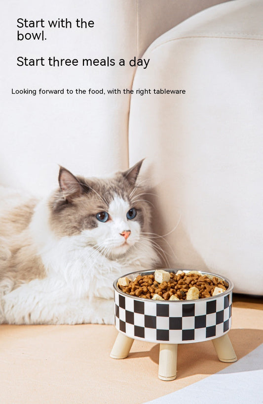 KFX-1678141 Large Capacity Non-Slip Square Dog Food Bowl - Stainless Steel with Detachable Design