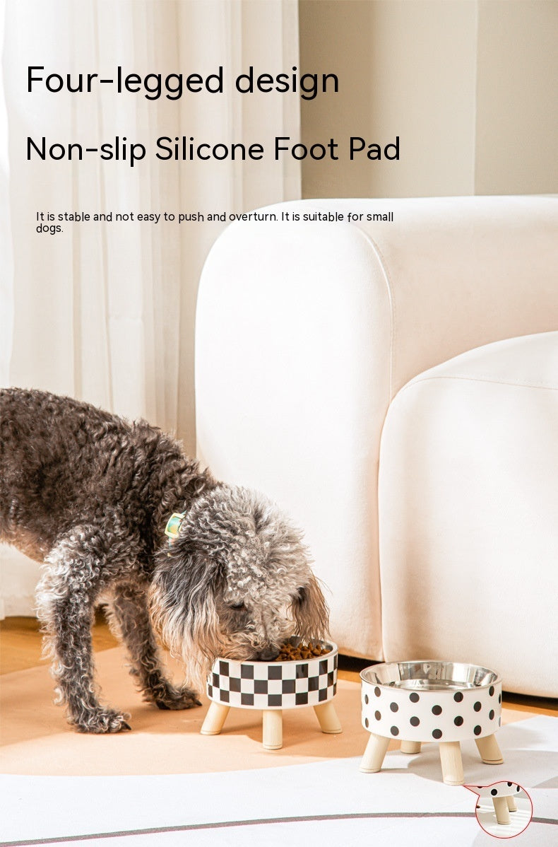 KFX-1678141 Large Capacity Non-Slip Square Dog Food Bowl - Stainless Steel with Detachable Design