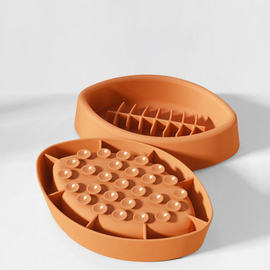 KFX-1679421 Silicone Slow Feed Pet Bowl with Suction Cup - Anti-Slip Dog and Cat Tableware