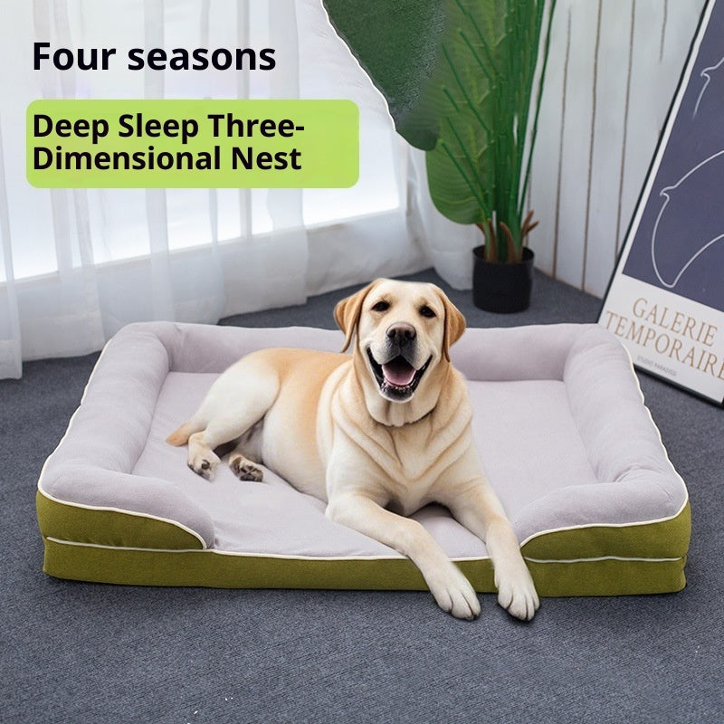 KFX-1681981 Universal Removable and Washable Pet Bed in Green, Orange, Gray, and Coffee - Various Sizes Available
