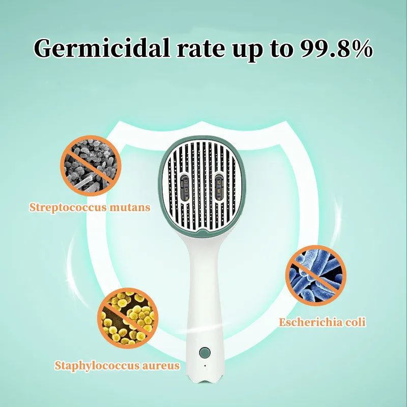KFX-1683517 UVC Sterilizing Pet Grooming Brush for Cats and Dogs with Self-Cleaning Slicker Needle Comb