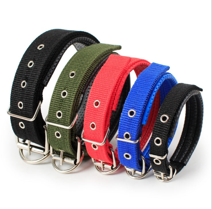 KFX-1683901 Soft Leather Lined Nylon Pet Collar with Polypropylene Foam - Multiple Sizes Available