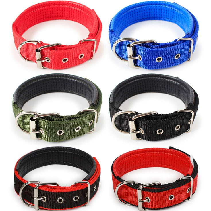 KFX-1683901 Soft Leather Lined Nylon Pet Collar with Polypropylene Foam - Multiple Sizes Available