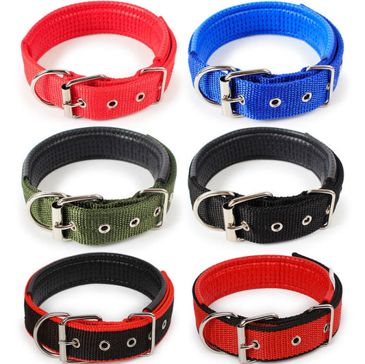 KFX-1683901 Soft Leather Lined Nylon Pet Collar with Polypropylene Foam - Multiple Sizes Available