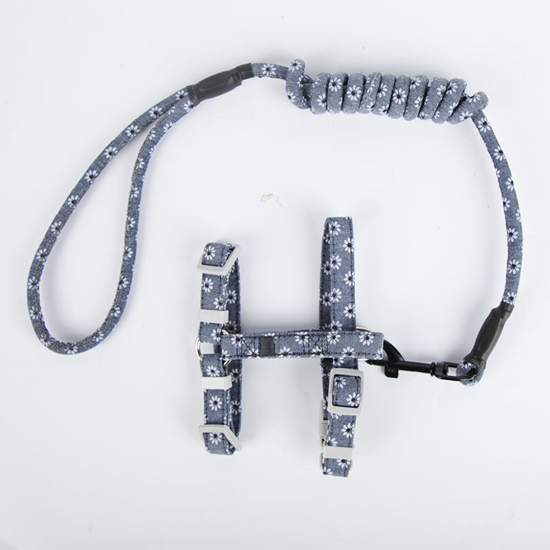 KFX-1686973 Adjustable Cotton Chest Strap for Cats with Leash - Size S & M Available