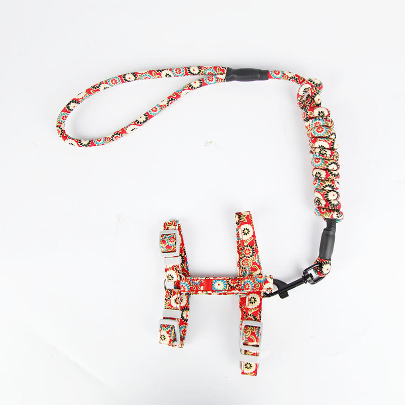 KFX-1686973 Adjustable Cotton Chest Strap for Cats with Leash - Size S & M Available