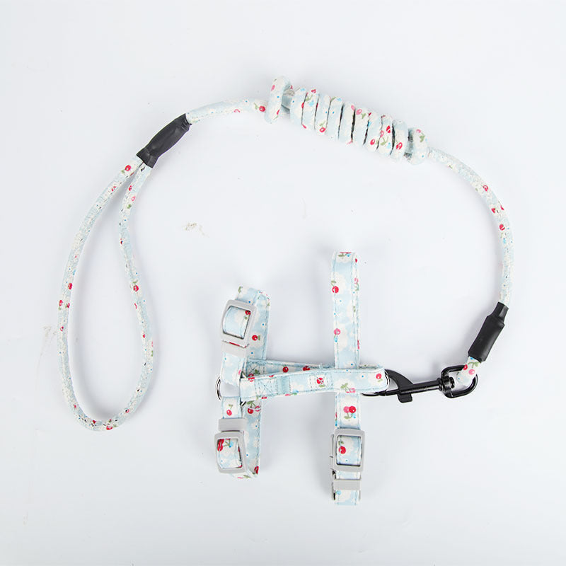 KFX-1686973 Adjustable Cotton Chest Strap for Cats with Leash - Size S & M Available