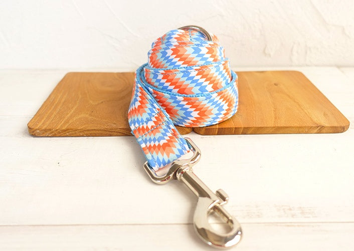 KFX-1687485 Portable Dog Running Leash Set - Polyester Rope in Orange and Blue, Multiple Sizes Available
