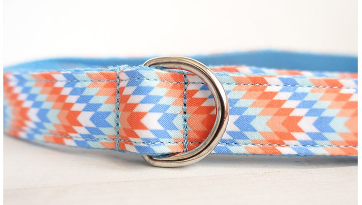 KFX-1687485 Portable Dog Running Leash Set - Polyester Rope in Orange and Blue, Multiple Sizes Available