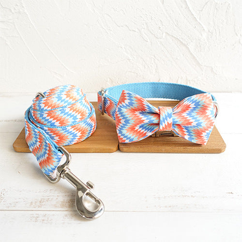 KFX-1687485 Portable Dog Running Leash Set - Polyester Rope in Orange and Blue, Multiple Sizes Available