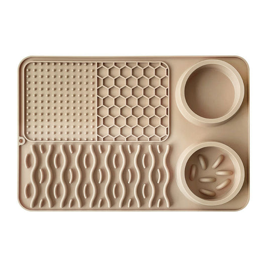 KFX-1687869 Multi-functional Silicone Pet Meal Mat – Non-slip and Leak-proof, Available in Multiple Colors