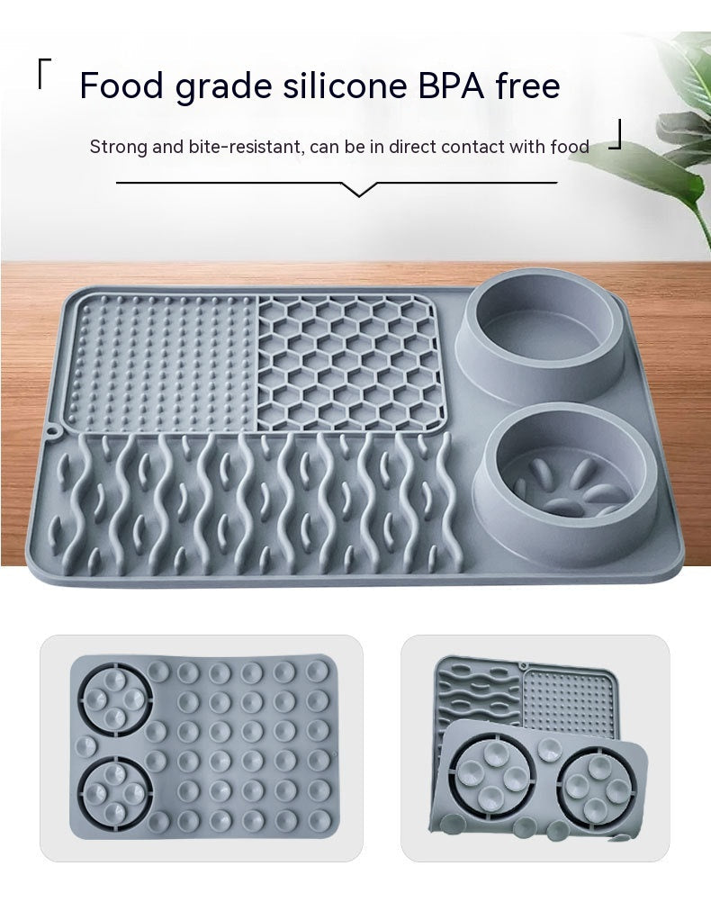 KFX-1687869 Multi-functional Silicone Pet Meal Mat – Non-slip and Leak-proof, Available in Multiple Colors