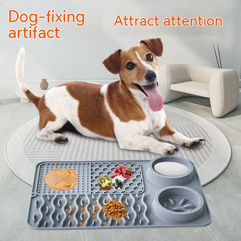 KFX-1687869 Multi-functional Silicone Pet Meal Mat – Non-slip and Leak-proof, Available in Multiple Colors