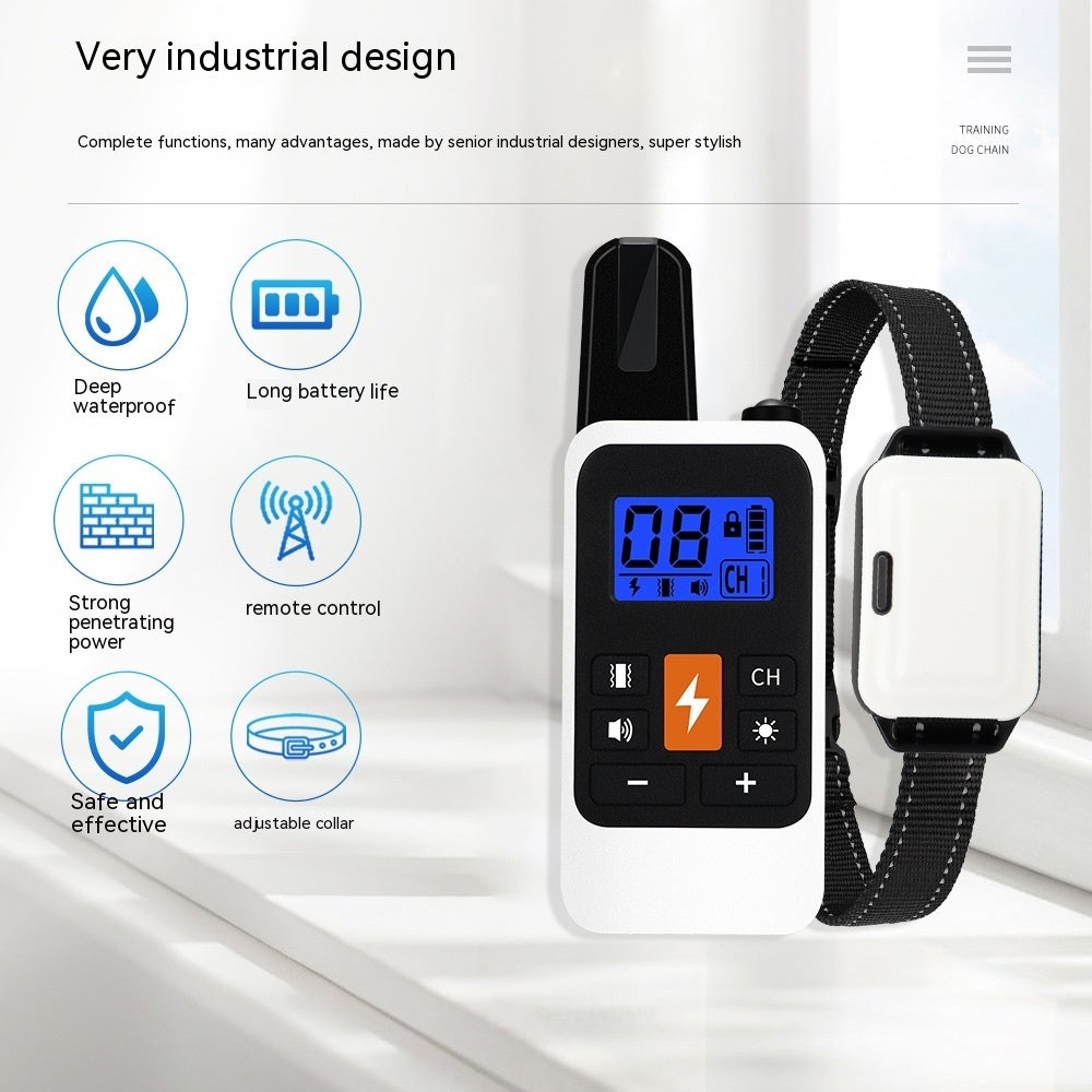 KFX-1689661 Multifunctional Electric Shock Collar with Remote Control and LED Display, Waterproof Dog Training Device