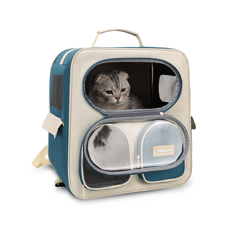 KFX-1689917 Foldable Nylon Pet Trolley Bag for Outings - 18L Capacity, Medium Hard Design