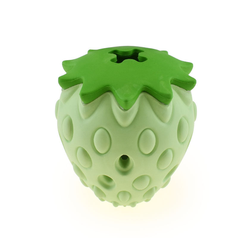 KFX-1694269 Durable Rubber Strawberry Dog Ball Toy - Bite Resistant & Leaking Design, Suitable for All Breeds