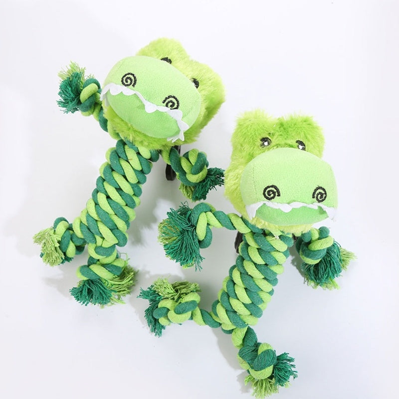 KFX-1694909 Interactive Dinosaur Plush Rope Dog Toy for Puppies and Aggressive Chewers