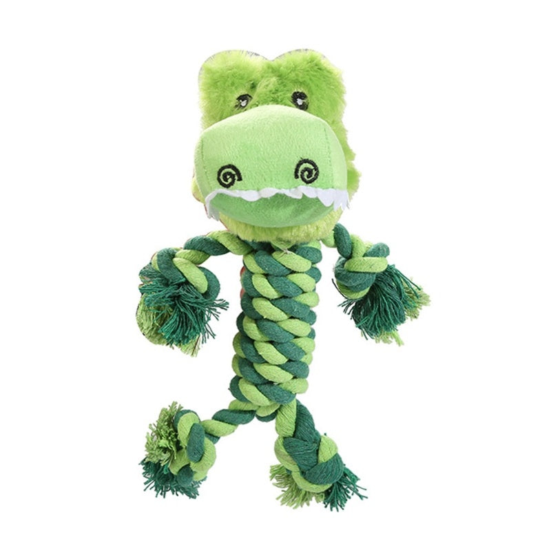 KFX-1694909 Interactive Dinosaur Plush Rope Dog Toy for Puppies and Aggressive Chewers