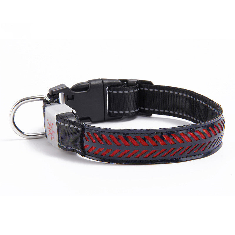 KFX-1695421 Luminous Skull Patterned Nylon Collar for All Seasons - Adjustable & Versatile