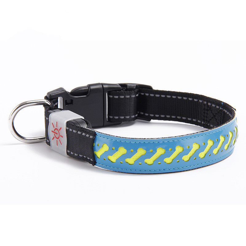 KFX-1695421 Luminous Skull Patterned Nylon Collar for All Seasons - Adjustable & Versatile