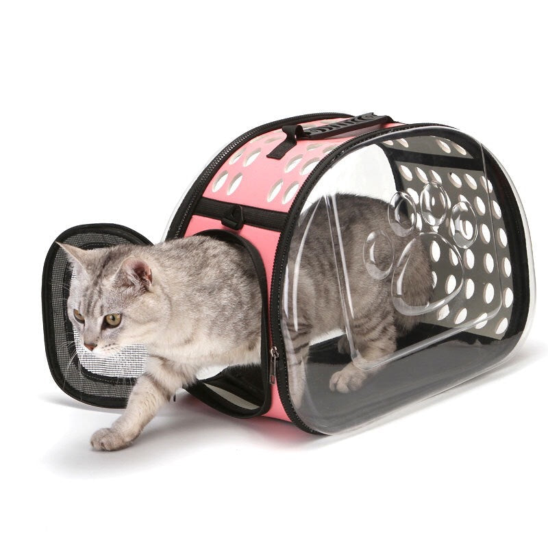 KFX-1695677 Portable Breathable Cat and Dog Backpack with Transparent Design and Ergonomic Strap
